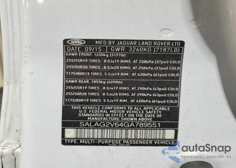 2016 Land Rover Lr4 Hse from USA, damaged, VIN SALAG2V64GA789551